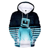 Fortnite DJ Marshmello Hoodie 3D Print Drawstring Sweatshirt Pullover Cosplay Youth Jumper