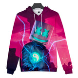 Fortnite DJ Marshmello Hoodie 3D Print Drawstring Sweatshirt Pullover Cosplay Youth Jumper