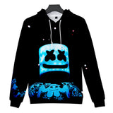 Fortnite DJ Marshmello Hoodie 3D Print Drawstring Sweatshirt Pullover Cosplay Youth Jumper