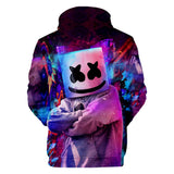 Fortnite DJ Marshmello Hoodie 3D Print Drawstring Sweatshirt Pullover Cosplay Youth Jumper