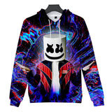 Fortnite DJ Marshmello Hoodie 3D Print Drawstring Sweatshirt Pullover Cosplay Youth Jumper