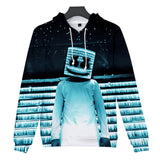 Fortnite DJ Marshmello Hoodie 3D Print Drawstring Sweatshirt Pullover Cosplay Youth Jumper