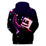 Fortnite DJ Marshmello Hoodie 3D Print Drawstring Sweatshirt Pullover Cosplay Youth Jumper