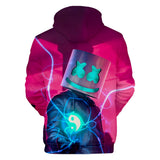 Fortnite DJ Marshmello Hoodie 3D Print Drawstring Sweatshirt Pullover Cosplay Youth Jumper