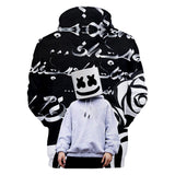 Fortnite DJ Marshmello Hoodie 3D Print Drawstring Sweatshirt Pullover Cosplay Youth Jumper