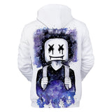 Fortnite DJ Marshmello Hoodie 3D Print Drawstring Sweatshirt Pullover Cosplay Youth Jumper