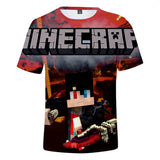Hot Game Cartoon Minecraft 3D Printed Casual Sports T-Shirts Summer Top for Adult Kids