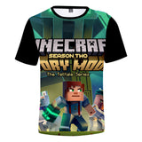 Hot Game Cartoon Minecraft 3D Printed Casual Sports T-Shirts Summer Top for Adult Kids