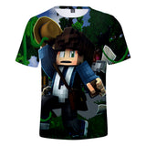 Hot Game Cartoon Minecraft 3D Printed Casual Sports T-Shirts Summer Top for Adult Kids