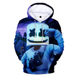 Fortnite DJ Marshmello Hoodie 3D Print Drawstring Sweatshirt Pullover Cosplay Youth Jumper