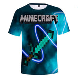 Hot Game Cartoon Minecraft 3D Printed Casual Sports T-Shirts Summer Top for Adult Kids