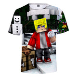 Hot Game Cartoon Minecraft 3D Printed Casual Sports T-Shirts Summer Top for Adult Kids