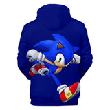 2020 Hot Cartoon Sonic the Hedgehog Blue Jumper Casual Sports Hoodies for Kids Youth Adult