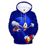 2020 Hot Cartoon Sonic the Hedgehog Blue Jumper Casual Sports Hoodies for Kids Youth Adult