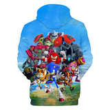 Hot Cartoon Sonic the Hedgehog Adventure Jumper Casual Sports Hoodies for Kids Youth Adult