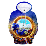Hot Cartoon Sonic the Hedgehog Adventure Jumper Casual Sports Hoodies for Kids Youth Adult