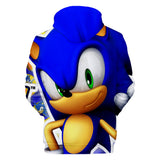 2020 Hot Cartoon Sonic the Hedgehog Blue Jumper Casual Sports Hoodies for Kids Youth Adult