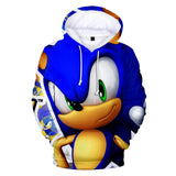 2020 Hot Cartoon Sonic the Hedgehog Blue Jumper Casual Sports Hoodies for Kids Youth Adult