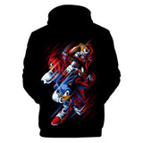2020 Hot Cartoon Sonic the Hedgehog Black Jumper Casual Sports Hoodies for Kids Youth Adult