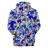 2020 Hot Cartoon Sonic the Hedgehog Blue Jumper Casual Sports Hoodies for Kids Youth Adult