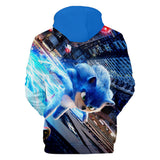 2020 Hot Cartoon Sonic the Hedgehog Blue Jumper Casual Sports Hoodies for Kids Youth Adult
