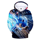 2020 Hot Cartoon Sonic the Hedgehog Blue Jumper Casual Sports Hoodies for Kids Youth Adult