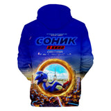 2020 Hot Cartoon Sonic the Hedgehog Blue Jumper Casual Sports Hoodies for Kids Youth Adult