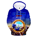 2020 Hot Cartoon Sonic the Hedgehog Blue Jumper Casual Sports Hoodies for Kids Youth Adult
