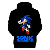 2020 Hot Cartoon Sonic the Hedgehog Black Jumper Casual Sports Hoodies for Kids Youth Adult