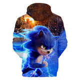 2020 Hot Cartoon Sonic the Hedgehog Orange Blue Jumper Casual Sports Hoodies for Kids Youth Adult