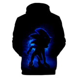 2020 Hot Cartoon Sonic the Hedgehog Black Jumper Casual Sports Hoodies for Kids Youth Adult