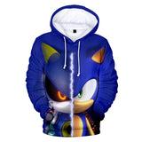 2020 Hot Cartoon Sonic the Hedgehog Blue Jumper Casual Sports Hoodies for Kids Youth Adult