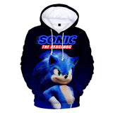 Hot Cartoon Sonic the Hedgehog Black Jumper Casual Sports Hoodies for Kids Youth Adult