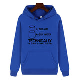 Funny Humor Print Hoodie TECHNICALLY THE GLASS IS COMPLETELY FULL Hooded Sweatshirt