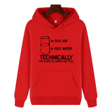 Funny Humor Print Hoodie TECHNICALLY THE GLASS IS COMPLETELY FULL Hooded Sweatshirt