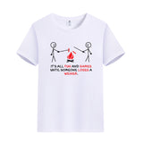 Unisex Funny T-Shirt It's All Fun And Games Until Someone Loses A Weiner Graphic Novelty Summer Tee