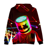 3D Print Fortnite DJ Marshmello Long Sleeve Dark Brown Hoodie for Kids Youth Adult