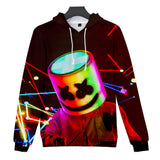 3D Print Fortnite DJ Marshmello Long Sleeve Dark Brown Hoodie for Kids Youth Adult