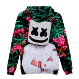 3D Print Fortnite DJ Marshmello Long Sleeve Flower Hoodie for Kids Youth Adult