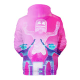 3D Fortnite Pink DJ Marshmello Long Sleeve Hoodie for Kids Youth Adult