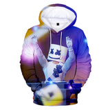 3D Fortnite DJ Marshmello Purple Long Sleeve Hoodie for Kids Youth Adult
