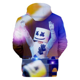 3D Fortnite DJ Marshmello Purple Long Sleeve Hoodie for Kids Youth Adult