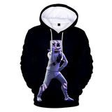 3D Fortnite Dance DJ Marshmello Black Long Sleeve Hoodie for Kids Youth Adult