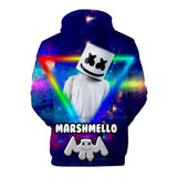 3D Fortnite DJ Marshmello Color Long Sleeve Hoodie for Kids Youth Adult