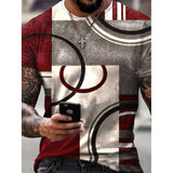 3D Graphic Prints Circle Art Design Men's T-Shirt Short Sleeve Tops