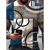 3D Graphic Prints Circle Art Design Men's T-Shirt Short Sleeve Tops