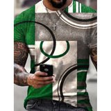 3D Graphic Prints Circle Art Design Men's T-Shirt Short Sleeve Tops