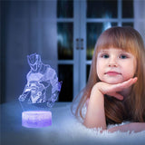 3D Illusion Night Light 7-Color Changing Omega Raven Lamp