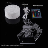 3D Illusion Night Light 7-Color Changing Omega Raven Lamp