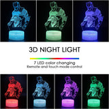 3D Illusion Night Light 7-Color Changing Omega Raven Lamp